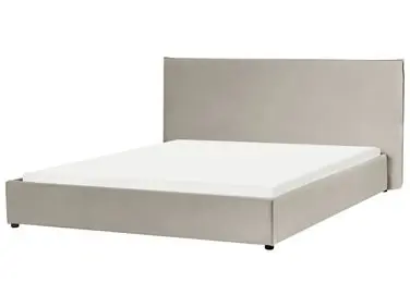 Waterbed Velvet LAVAUR 180 x 200 cm (EU Super King) Taupe - Bedroom