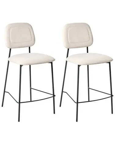 Conjunto de 2 sillas de bar DUETTE Terciopelo Beige claro - Comedor