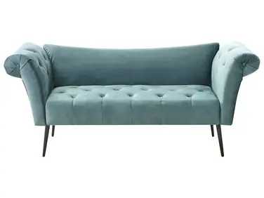 Chaise Longue NANTILLY Velvet Teal - Living Room