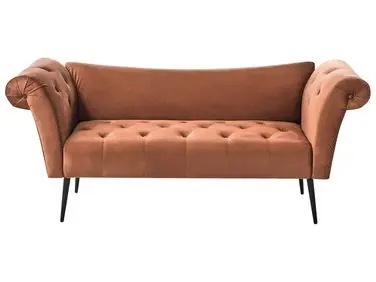 Chaise Longue NANTILLY Velvet Golden Brown - Living Room