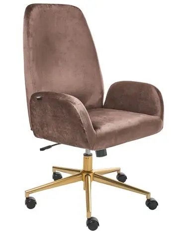 Office Chair CLARE Velvet Brown - Home Office