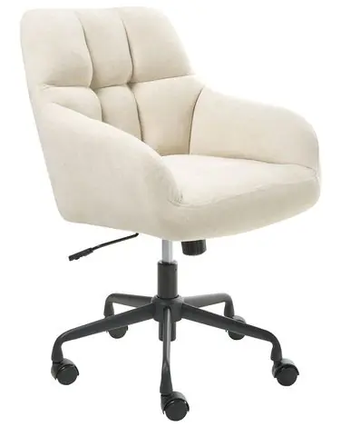 Silla de escritorio PALMDALE Terciopelo Beige claro - Oficina
