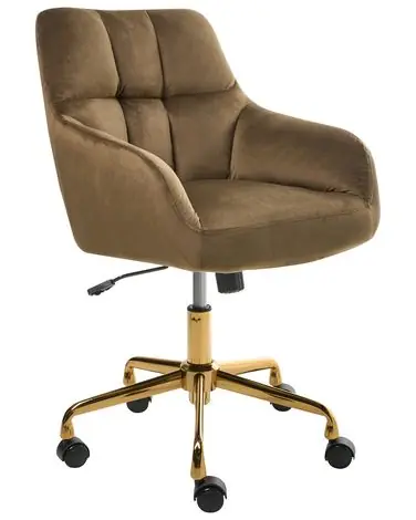 Silla de escritorio PALMDALE Terciopelo Marrón - Oficina