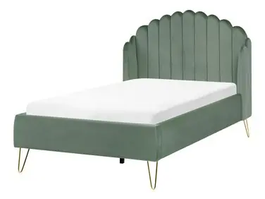 Cama Terciopelo AMBILLOU 120 x 200 cm Verde - Dormitorio