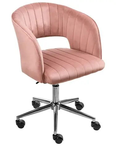 Desk Chair KATONAH Velvet Pink - Home Office