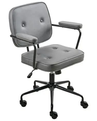 Silla de escritorio PAWNEE Terciopelo Gris - Oficina