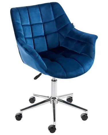 Silla de escritorio LABELLE Terciopelo Azul marino - Oficina