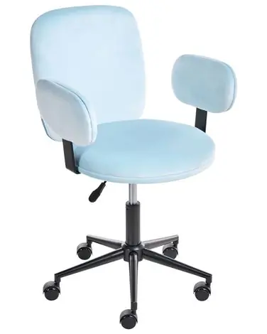 Desk Chair MORAGA Velvet Light Blue - Home Office