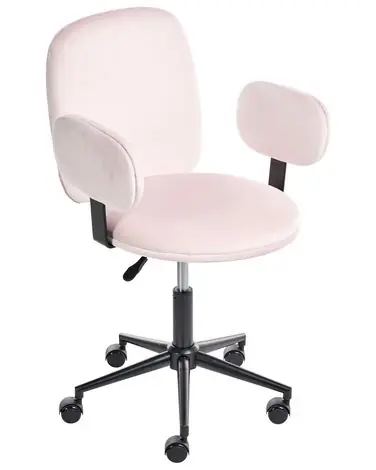 Silla de escritorio MORAGA Terciopelo Rosa pastel - Oficina