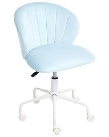 Desk Chair CHEERFUL Velvet Light Blue - Home Office