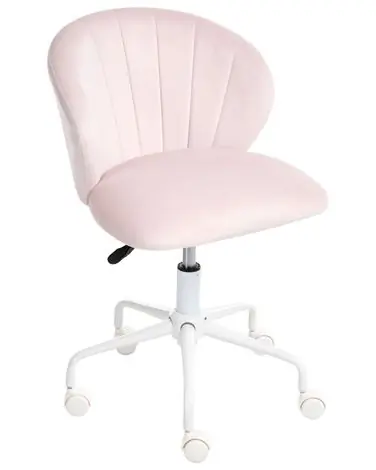 Silla de escritorio CHEERFUL Terciopelo Rosa pastel - Oficina