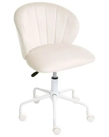 Silla de escritorio CHEERFUL Terciopelo Blanco crema - Oficina