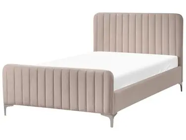Cama Terciopelo LUNAN 120 x 200 cm Gris pardo - Dormitorio