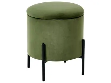Puf con almacenaje WENONA Terciopelo Verde oscuro - Sala de estar