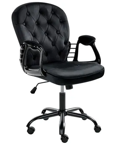 Silla de escritorio PRINCESS Terciopelo Negro - Oficina