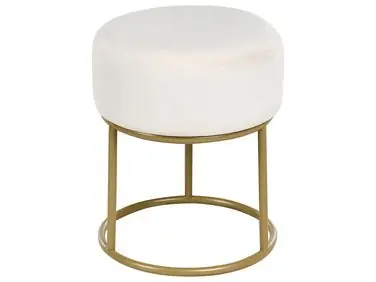 Taburete DELCO Terciopelo Blanco crema - Sala de estar