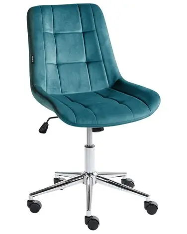 Silla de oficina MELROSE Terciopelo Verde azulado