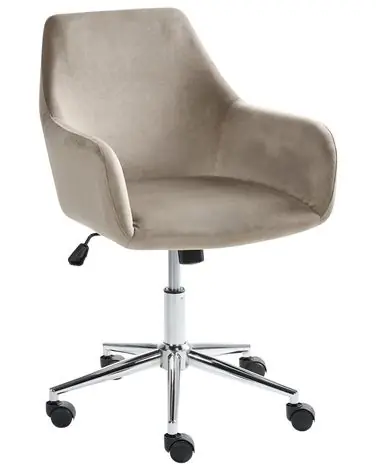 Silla de oficina WELLSTON Terciopelo Gris pardo