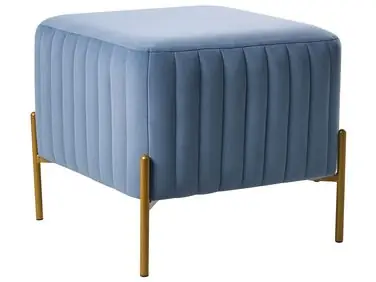 Taburete UTAH Terciopelo Azul - Sala de estar