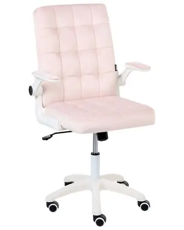 Silla de oficina DANDY Terciopelo Rosa pastel