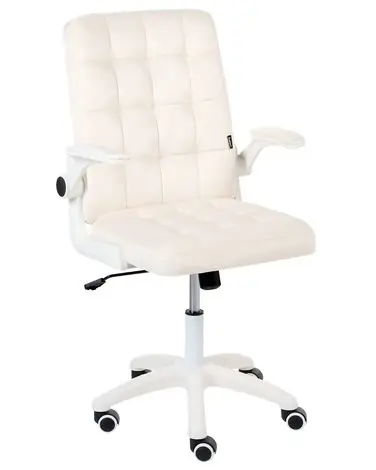 Silla de oficina DANDY Terciopelo Blanco crema