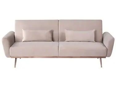 Sofa Bed 3 Seater EINA Velvet Taupe - Living Room