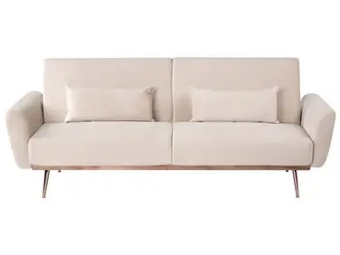 Sofa Bed 3 Seater EINA Velvet Light Beige - Living Room