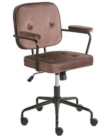Silla de escritorio PAWNEE Terciopelo Marrón - Oficina