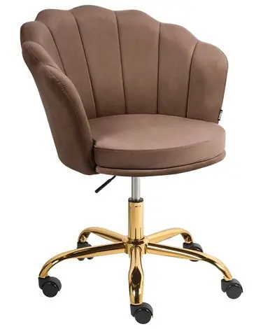 Desk Chair MONTICELLO Velvet Brown - Home Office