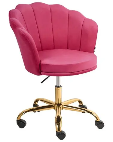 Desk Chair MONTICELLO Velvet Fuchsia Pink - Home Office