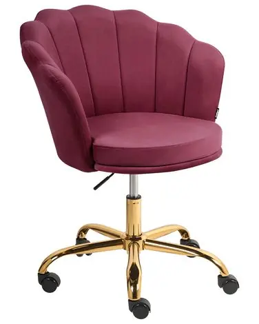 Desk Chair MONTICELLO Velvet Burgundy - Home Office