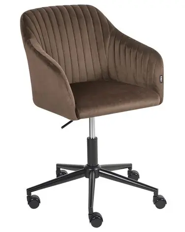 Silla de escritorio VENICE Terciopelo Marrón - Oficina