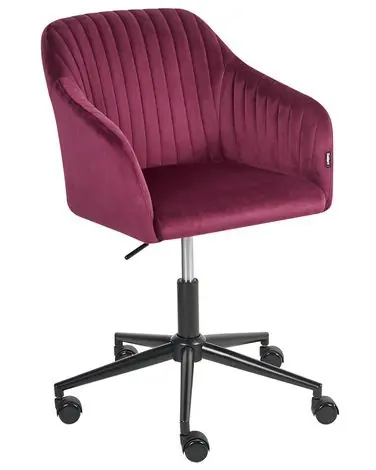 Silla de escritorio VENICE Terciopelo Borgoña - Oficina