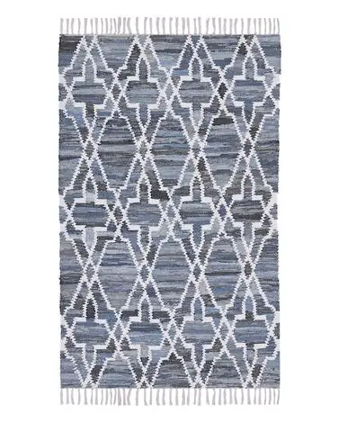 Alfombra ADIYAMAN Azul 140 x 200 cm Algodón - Accesorios decorativos