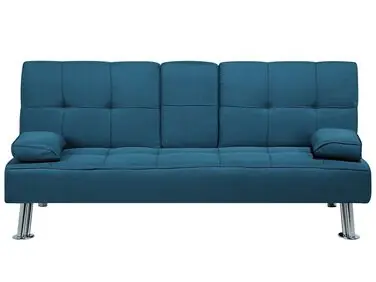 Sofa Bed 3 Seater ROXEN Fabric Blue - Living Room