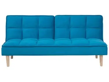 Sofa Bed 3 Seater SILJAN Fabric Sea Blue - Living Room