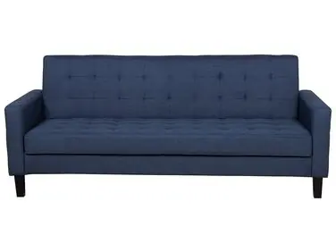 Sofa Bed 3 Seater VEHKOO Fabric Dark Blue - Living Room