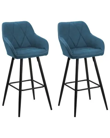 Conjunto de 2 sillas de bar DARIEN Azul verdoso - Comedor