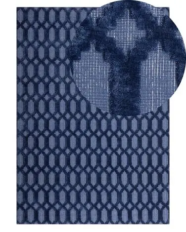 Alfombra CIZRE Azul marino 140 x 200 cm Viscosa - Accesorios decorativos