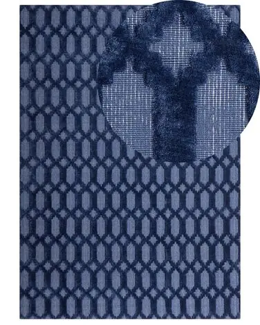 Alfombra CIZRE Azul marino 160 x 230 cm Viscosa - Accesorios decorativos