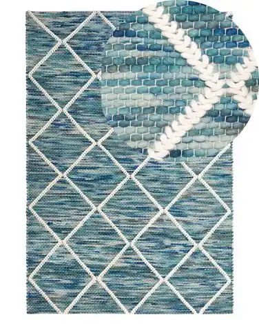 Alfombra BELENLI Azul 140 x 200 cm Lana - Accesorios decorativos