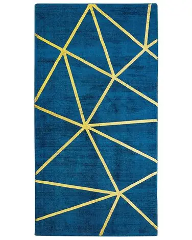 Alfombra HAVZA Azul 80 x 150 cm Viscosa - Accesorios decorativos