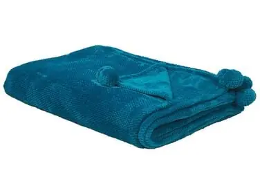 Blanket SAITLER 200 x 220 cm Turquoise - Home Accessories