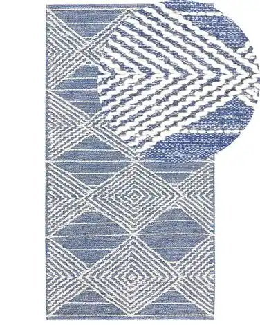 Alfombra DATCA Azul 80 x 150 cm Lana - Accesorios decorativos