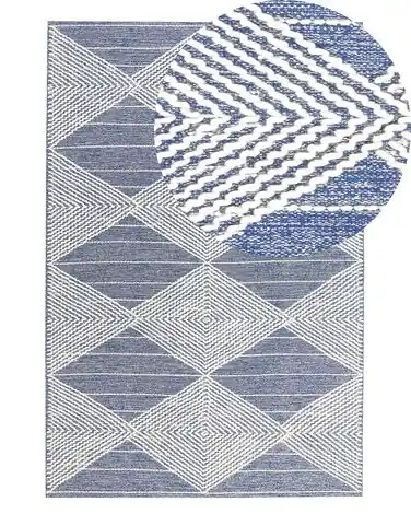 Alfombra DATCA Azul 140 x 200 cm Lana - Accesorios decorativos