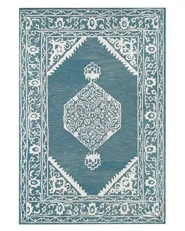Alfombra GEVAS Azul 140 x 200 cm Lana - Accesorios decorativos