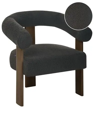 Armchair ILBRO Boucle Black/ Dark Brown - Living Room