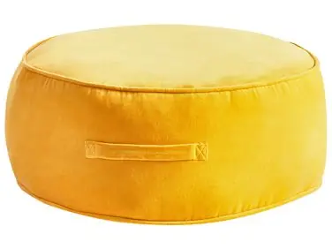 Puf YULLE Terciopelo Amarillo - Accesorios decorativos