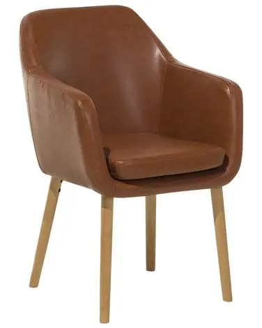 Silla de comedor YORKVILLE Piel sintética Marrón dorado