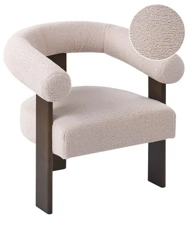 Armchair ILBRO Boucle Dark Brown/ Beige - Living Room